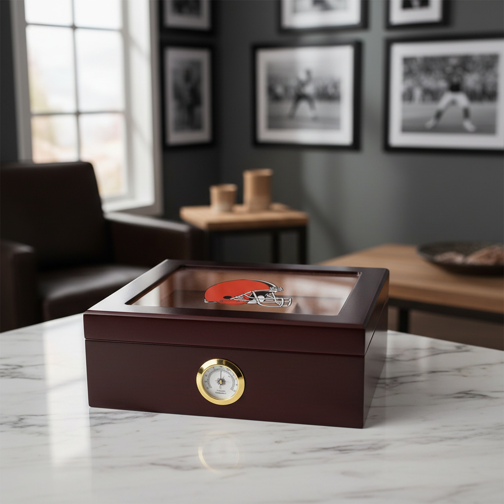 Cleveland Browns Football Full Color Team Logo - Cigar Humidor