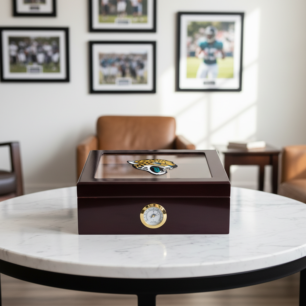 Jacksonville Jaguars Football Full Color Team Logo - Cigar Humidor