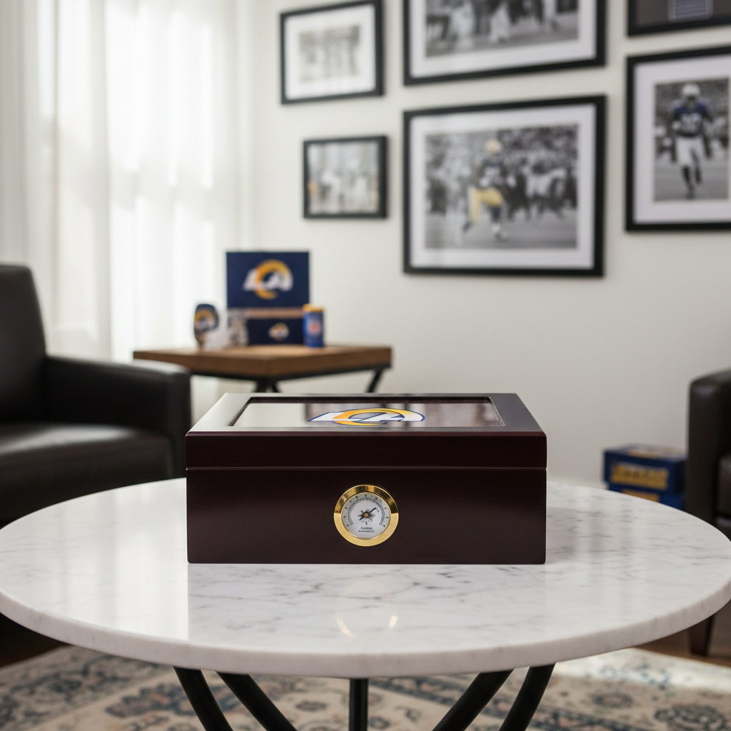 Los Angeles Rams Football Full Color Team Logo - Cigar Humidor