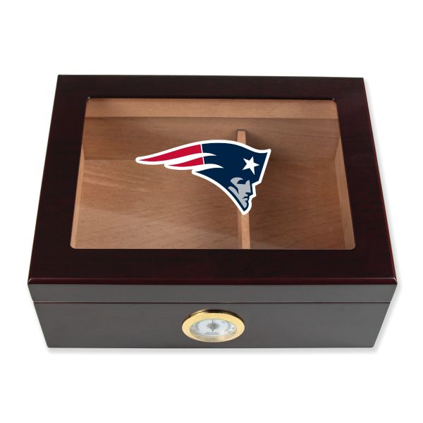 New England Patriots Football Full Color Team Logo - Cigar Humidor