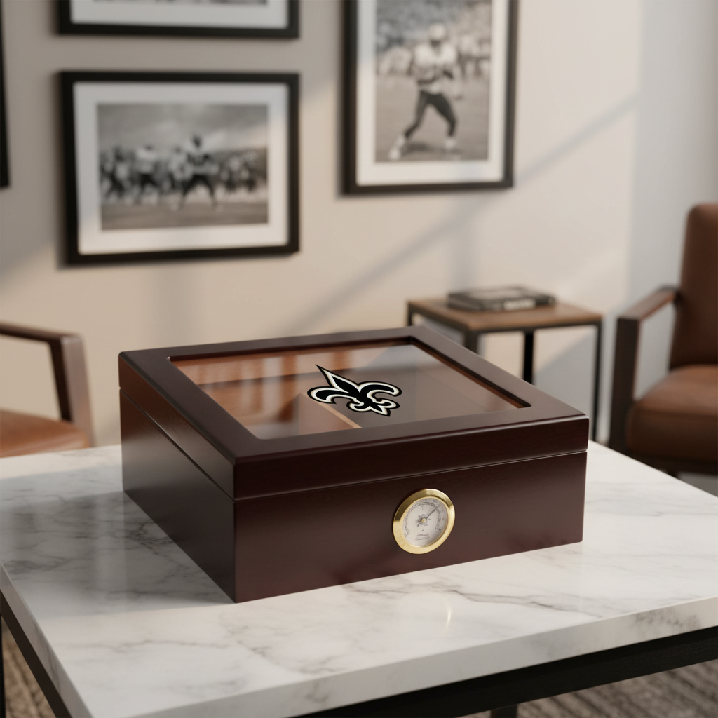 New Orleans Saints Football Full Color Team Logo - Cigar Humidor