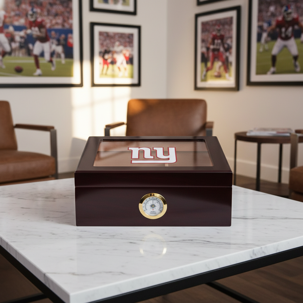 New York Giants Football Full Color Team Logo - Cigar Humidor