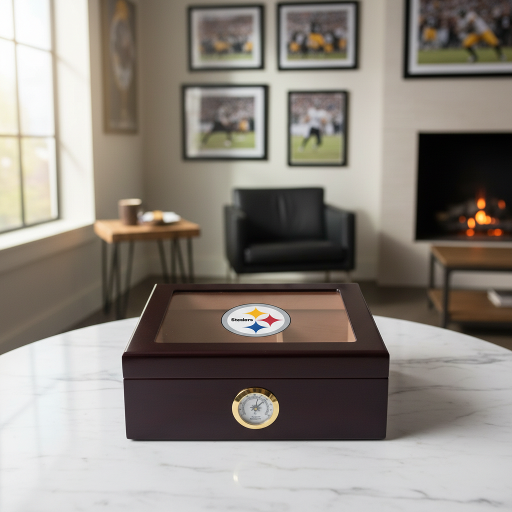 Pittsburgh Steelers Football Full Color Team Logo - Cigar Humidor