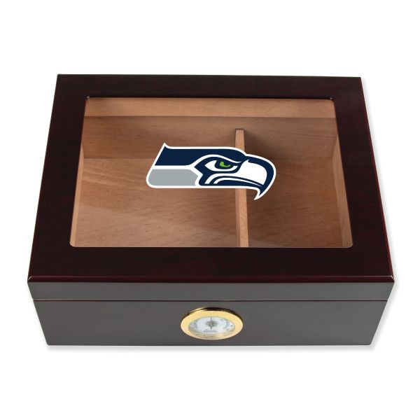 Seattle Seahawks Football Full Color Team Logo - Cigar Humidor