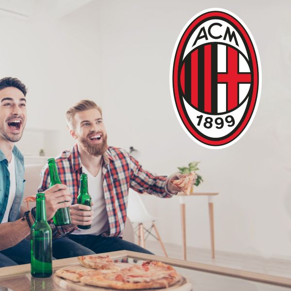 Soccer Wall Decals - Serie A League Italy Soccer Team Logos - AC Milan