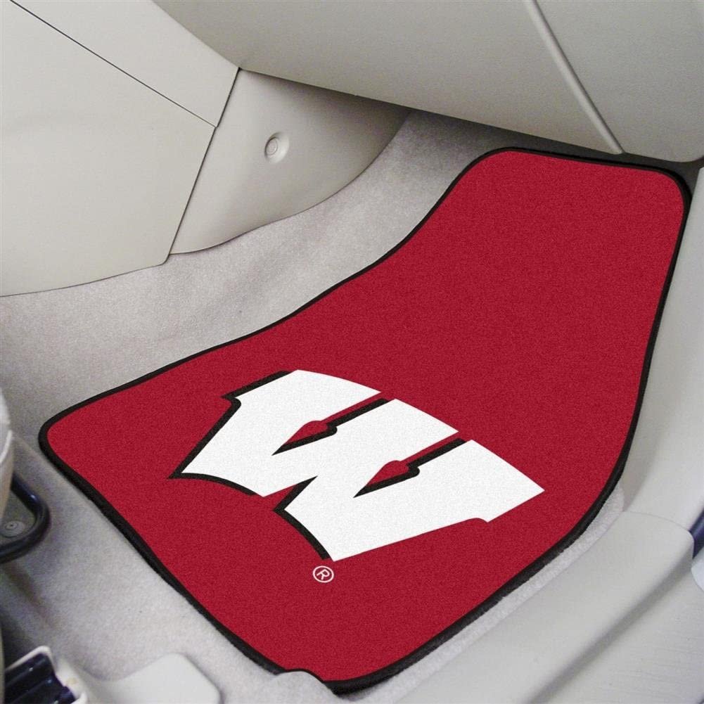 University of Wisconsin Badgers 2-Piece Vehicle Floor Mat Set, 18x27 Inch