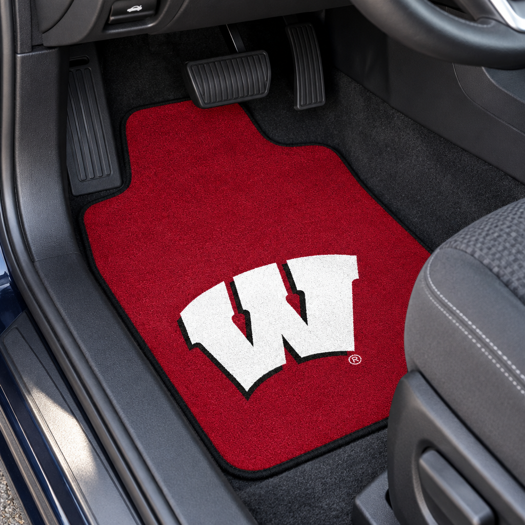 University of Wisconsin Badgers 2-Piece Vehicle Floor Mat Set, 18x27 Inch