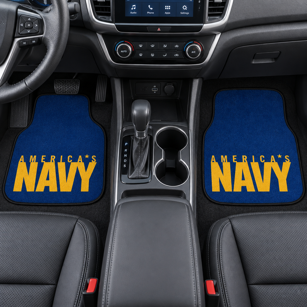 United States Navy 2-Piece Vehicle Floor Mat Set, 18x27 Inch