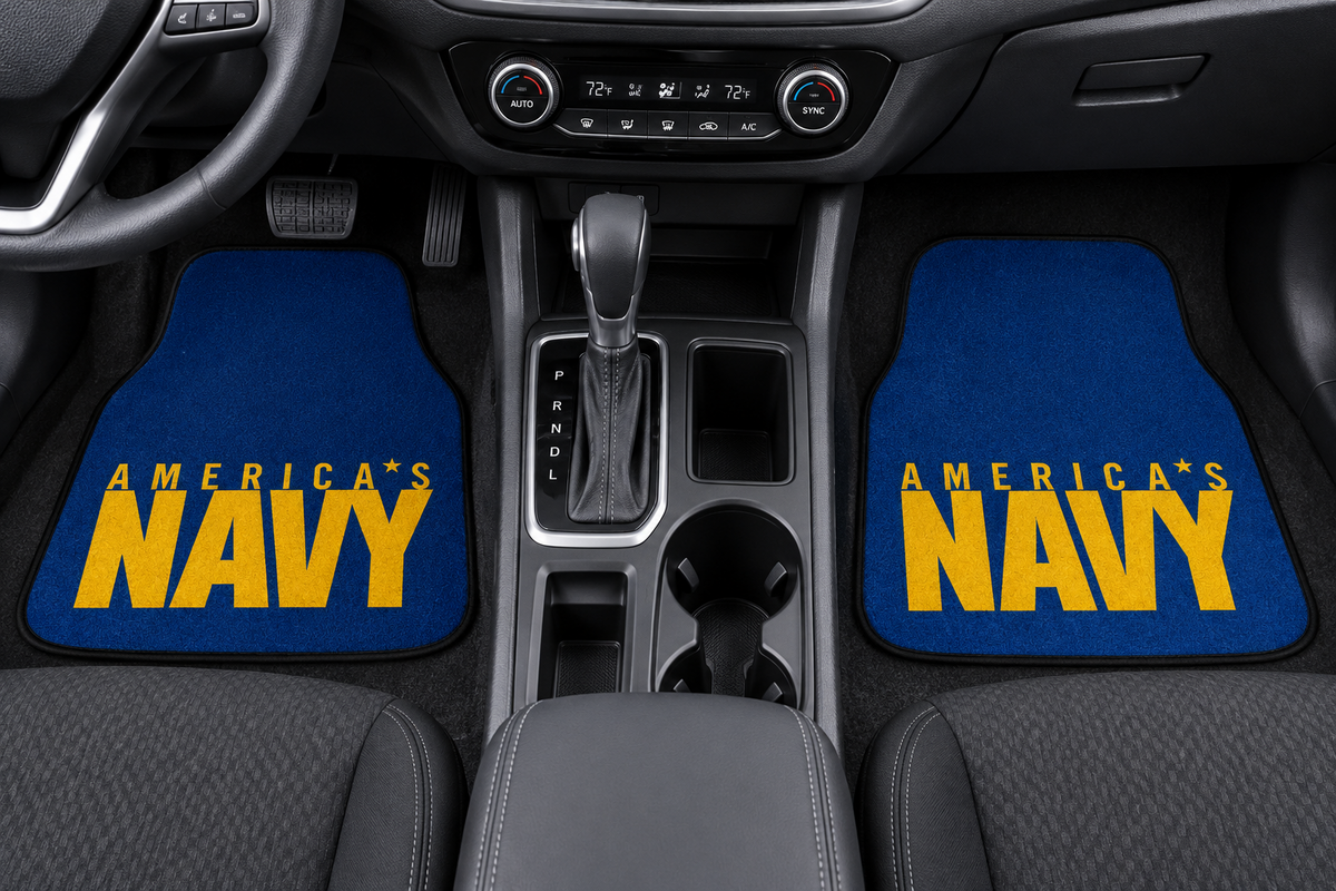 United States Navy 2-Piece Vehicle Floor Mat Set, 18x27 Inch