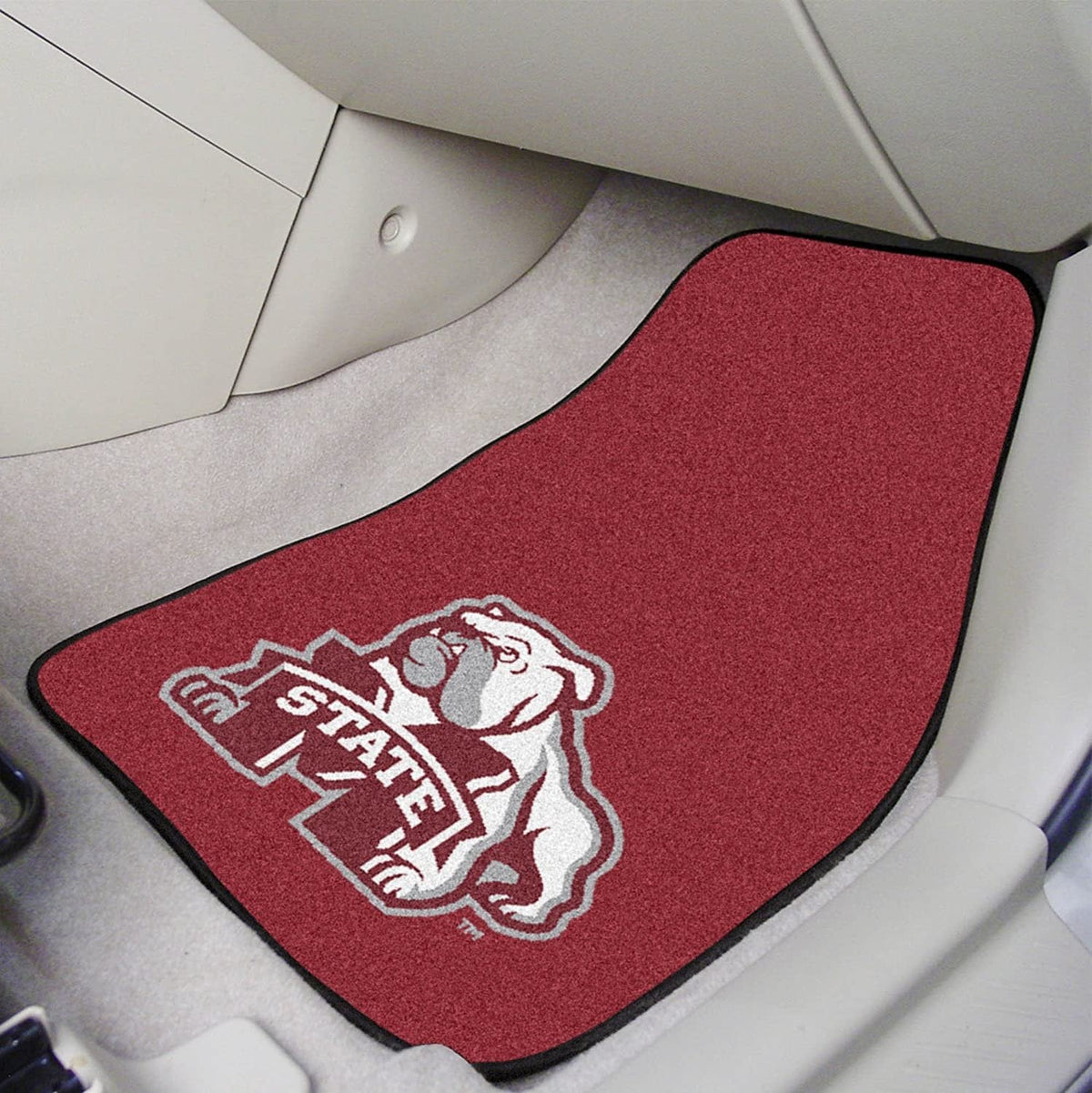 Mississippi State Bulldogs 2-Piece Vehicle Floor Mat Set, 18x27 Inch