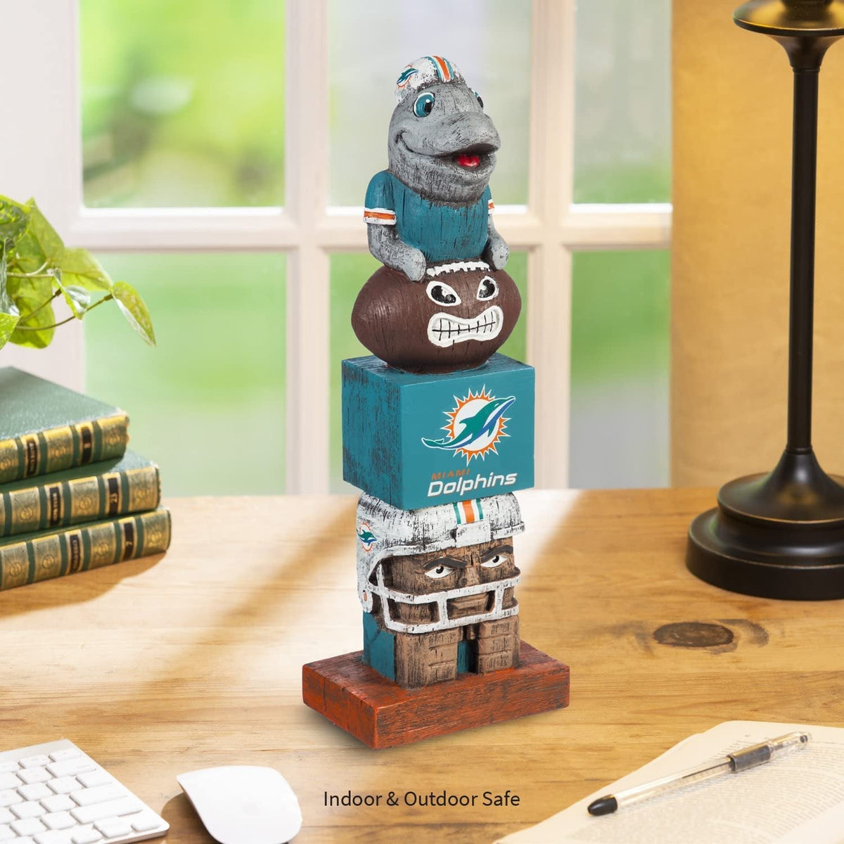 Miami Dolphins Tiki Totem Garden Statue - 16" Official NFL Outdoor & Indoor Decor