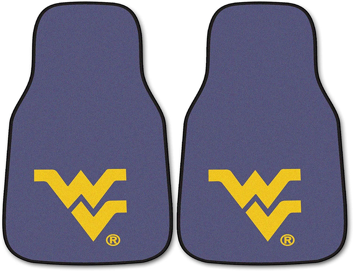 West Virginia University Mountaineers 2-Piece Vehicle Floor Mat Set, 18x27 Inch