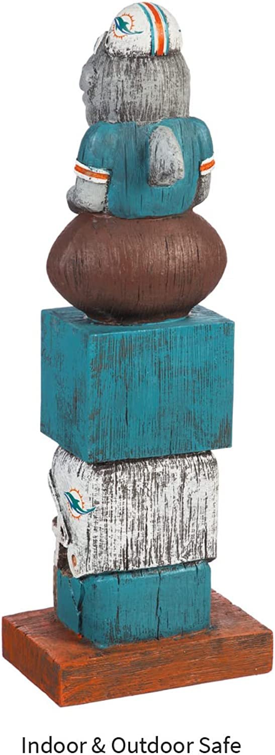 Miami Dolphins Tiki Totem Garden Statue - 16" Official NFL Outdoor & Indoor Decor