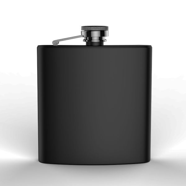 Personalized 6oz Matte Black Powder Coated Stainless Steel FSK602 Custom Engraved Kappa Alpha