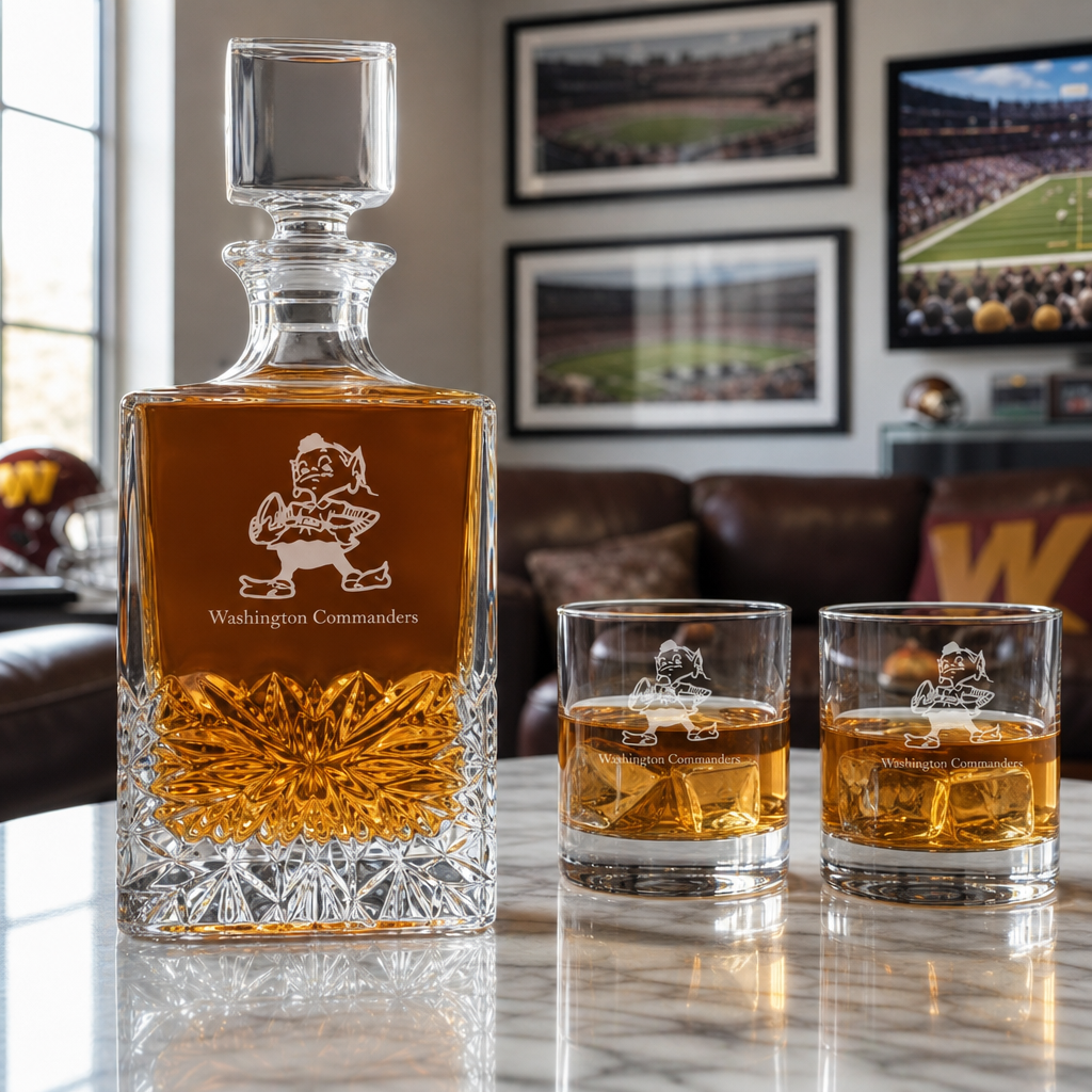 Personalized Cleveland Browns - Personalized Excalibur Decanter Set with Whiskey Glasses - Man Cave Gifts - Gifts for Him