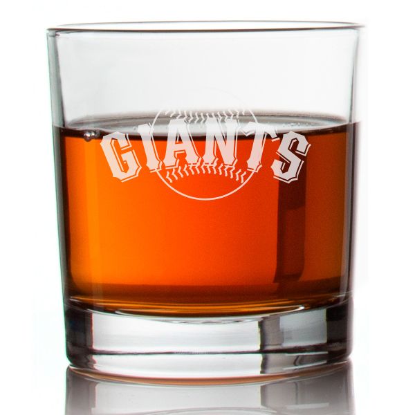 Engraved San Francisco Giants Logo Rocks Glass - Major League Baseball- Personalized Whiskey Glasses - Man Cave Gift Ideas - Gifts For Him - Baseball Fanatic - 2pcs