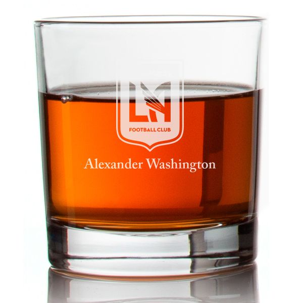 Engraved Los Angeles FC Rocks Glass - Major League Soccer - Personalized Whiskey Glasses - Man Cave Gift Ideas - Gifts For Him - Soccer Fanatic - 2pcs