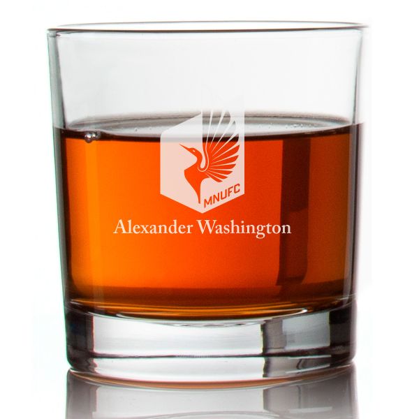 Engraved Minnesota United FC Rocks Glass - Major League Soccer - Personalized Whiskey Glasses - Man Cave Gift Ideas - Gifts For Him - Soccer Fanatic - 2pcs