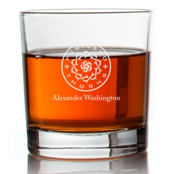Engraved Portland Thorns Rocks Glass - National Women's Soccer League - Personalized Whiskey Glasses - Man Cave Gift Ideas - Gifts For Him - Soccer Fanatic - 2pcs