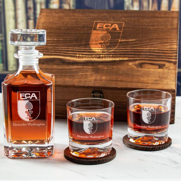 Custom Engraved FC Augsberg - Personalized Whiskey Decanter Set In Wood Gift Box