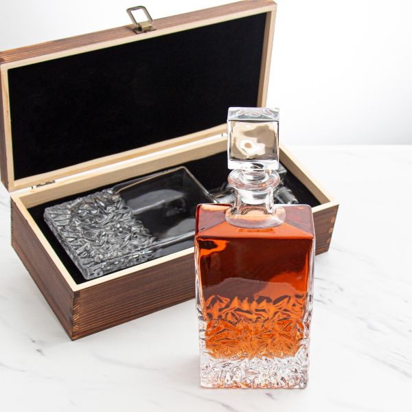 University of Tennessee Stadium – Engrave Sports Team Decanter in Rustic Wood Box
