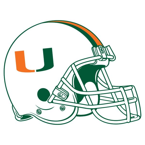 College Wall Decals - College Team Logos - University of Miami Football Helmet