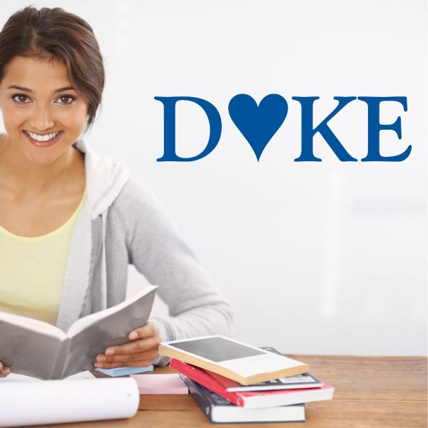 College Wall Decals - College Team Logos - Heart Duke University