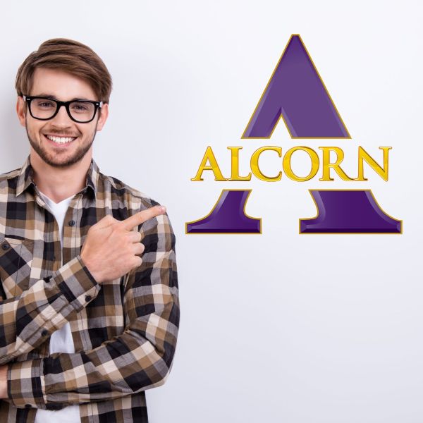 College Wall Decals - College Team Logos - Alcorn State Purple Logo