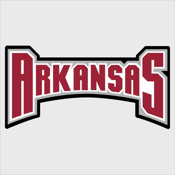 College Wall Decals - College Team Logos - Arkansas Text