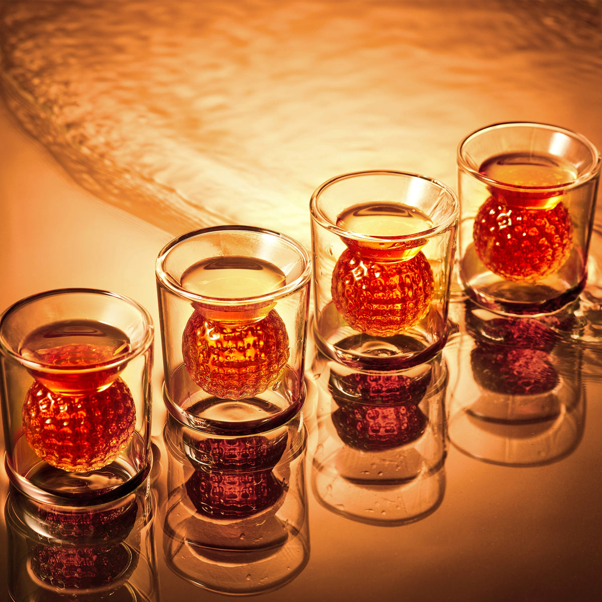 Golf Ball Shot Glasses with 3D Golf Ball Design