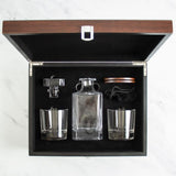 NCAA Arkansas Razorbacks - Customized Engraved Dark Brown Wood Box Decanter Set With Rocks Glasses