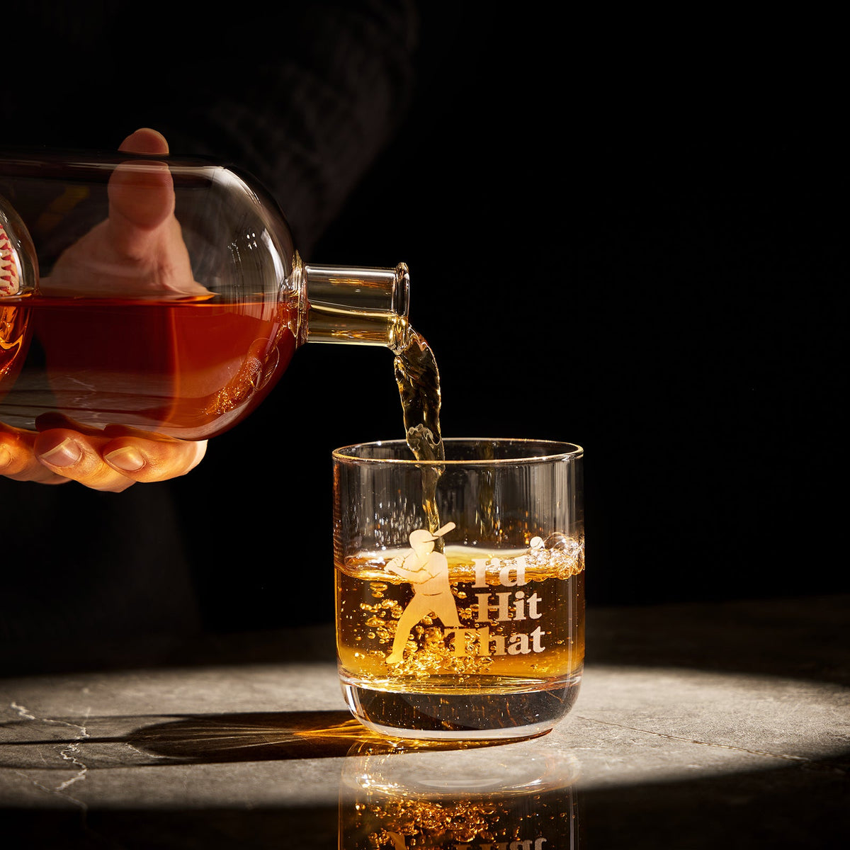 Baseball Whiskey Decanter Set with 3D Baseball Design