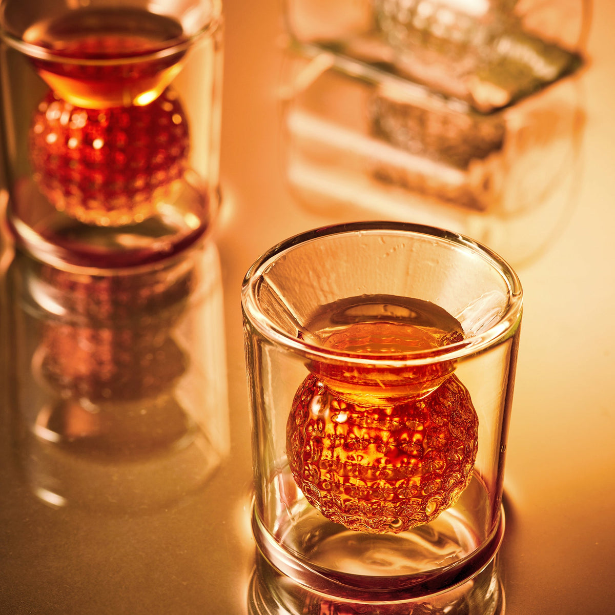 Golf Ball Shot Glasses with 3D Golf Ball Design