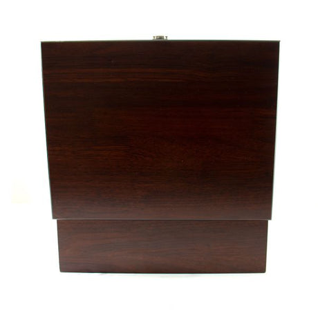 Customized Engraved Dark Brown Wood Box Decanter Set With Rocks Glasses - NFL Buffalo Bills