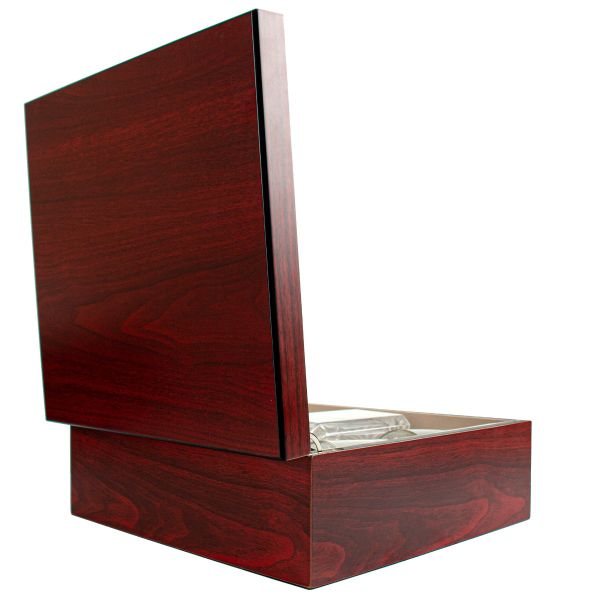 Custom Engraved Omega Psi Phi - Personalized Whiskey Decanter Set In Cherry Wood Gift Box