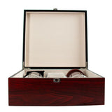 Cherry Wood Box Decanter Set With 4 Rocks Glasses