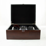 Customized Engraved Dark Brown Wood Box Decanter Set With Rocks Glasses - NCAA Georgia Tech Yellow Jackets