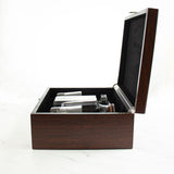 Customized Engraved Dark Brown Wood Box Decanter Set With Rocks Glasses - NCAA Georgia Tech Yellow Jackets