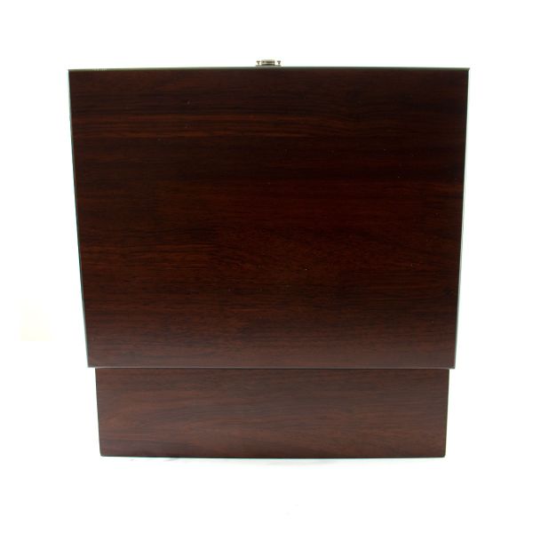 Customized Engraved Dark Brown Wood Box Decanter Set With Rocks Glasses - NCAA Loyola Chicago Ramblers