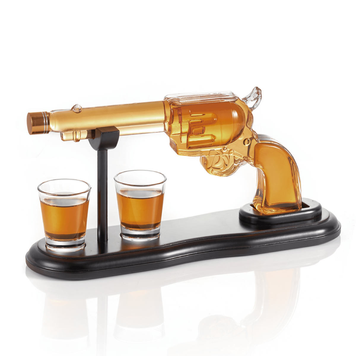Revolver Whiskey Decanter Set with Shot Glasses