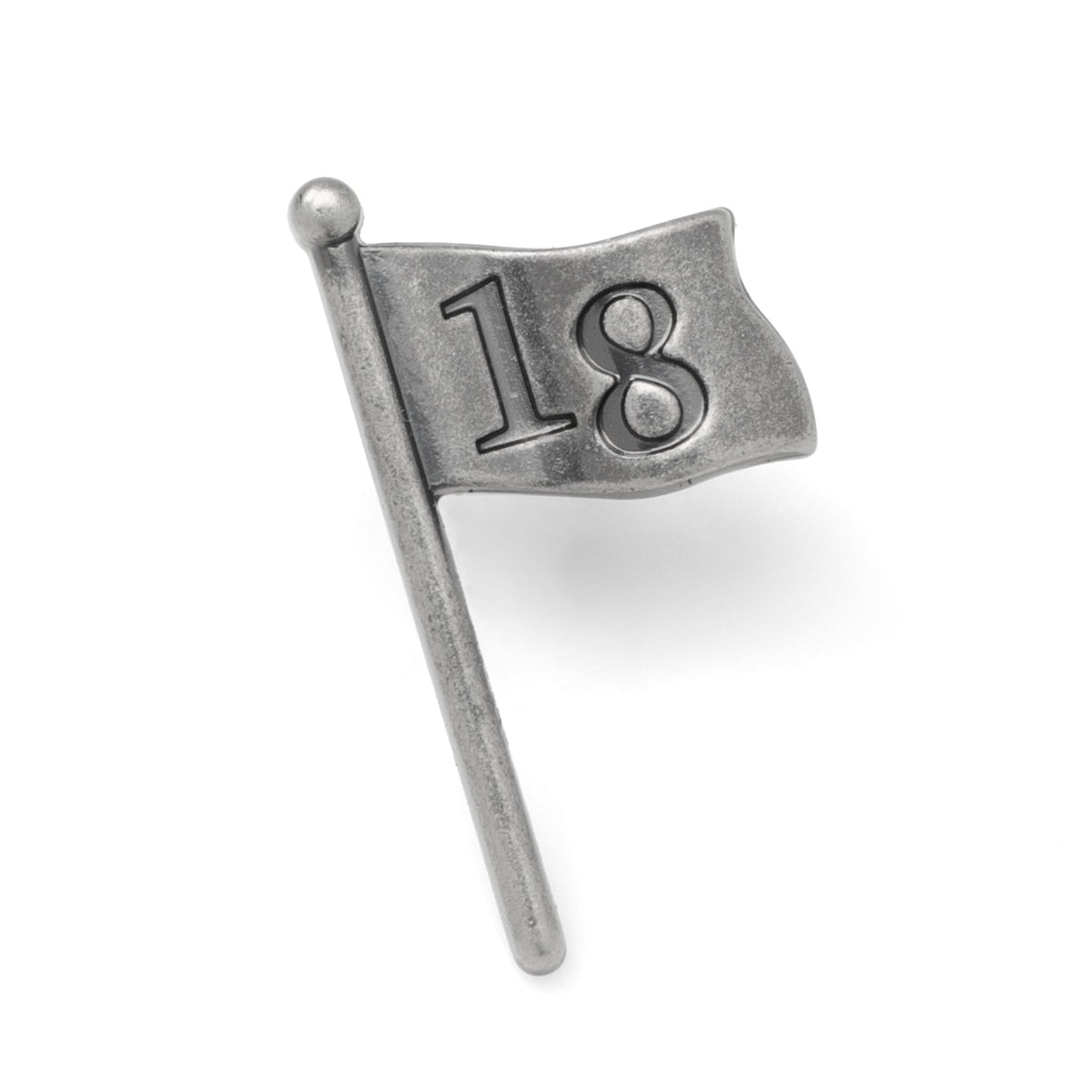 Golf 18th Hole Antique Silver Lapel Pin – Golf Enthusiast Jacket Pin