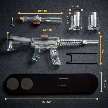 Rifle Whiskey Decanter Set with Whiskey Glasses