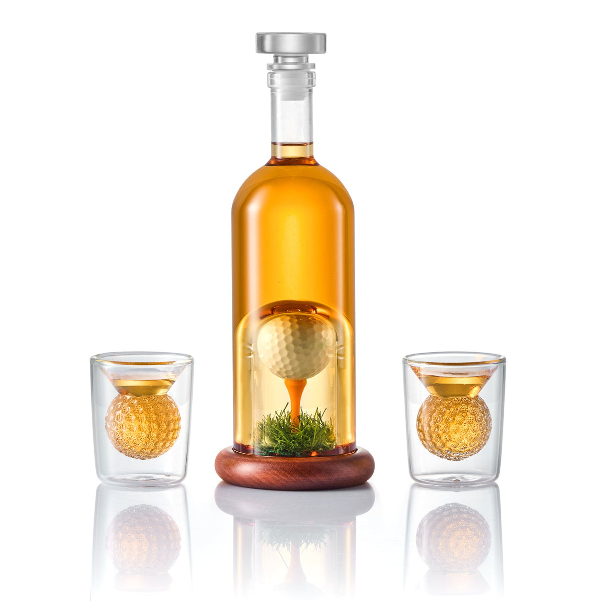 Golf Whiskey Decanter Set with 3D Golf Ball Design
