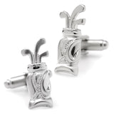 Plated Golf Bag Cufflinks for Men – Golf Lover Dress Shirt Accessories