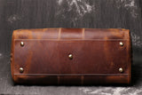 Full Grain Leather Duffle Bag Men's Vintage Weekender Carry-On Travel Bag
