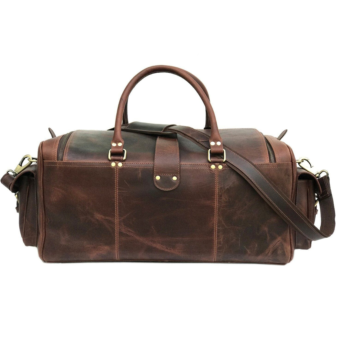 The Richardson Buffalo Leather Duffle Bag | Handmade Vintage Weekender Travel Bag for Men