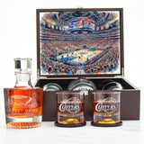 Los Angeles Clippers Decanter Set - Artistic Basketball Arena Rendering with Luxury Wood Box