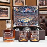 Los Angeles Clippers Decanter Set - Artistic Basketball Arena Rendering with Luxury Wood Box