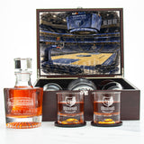 Memphis Grizzlies Decanter Set - Artistic Basketball Arena Rendering with Luxury Wood Box