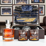 Memphis Grizzlies Decanter Set - Artistic Basketball Arena Rendering with Luxury Wood Box